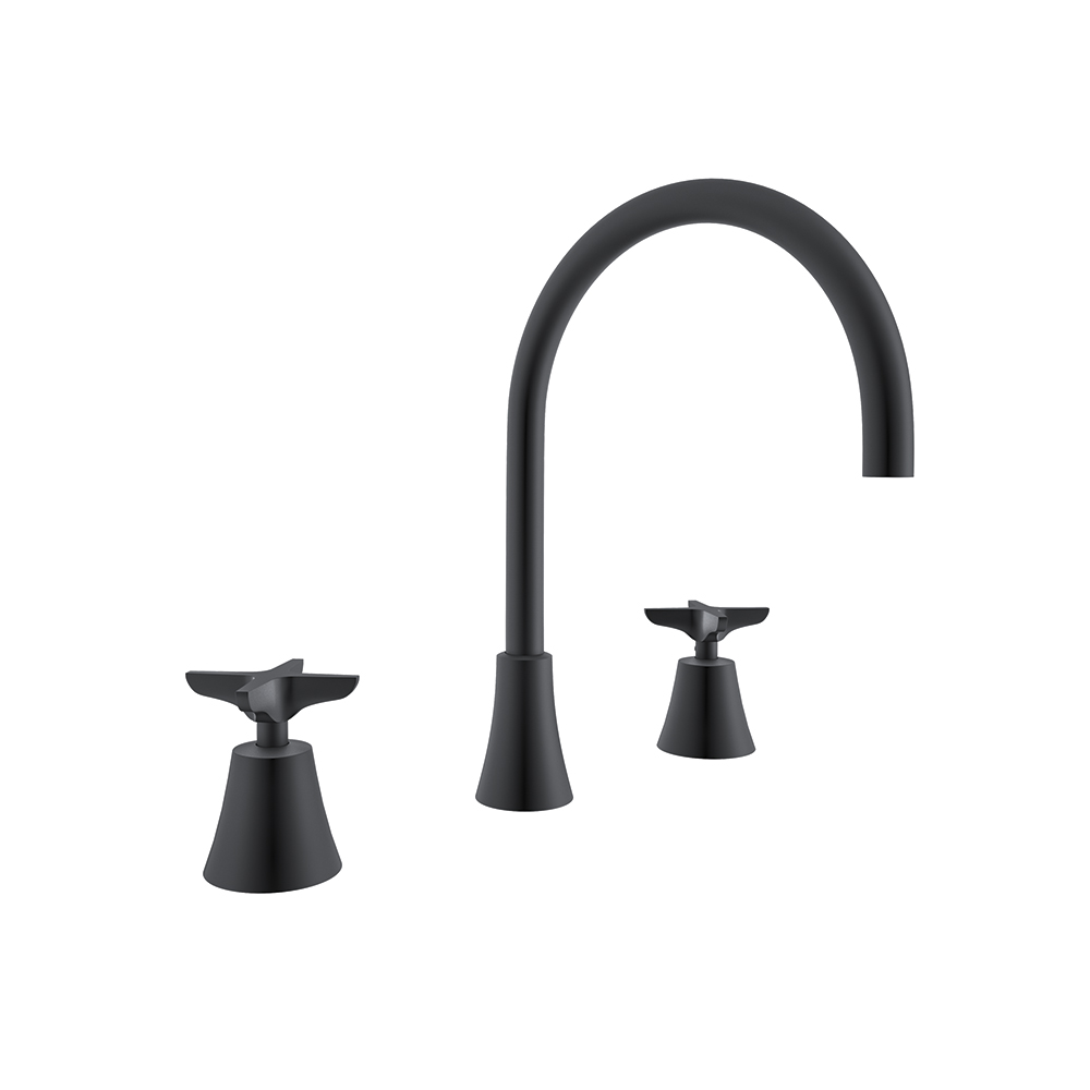 Adagio,fregadero de repisa con caño giratorio de 190mm,negro mate