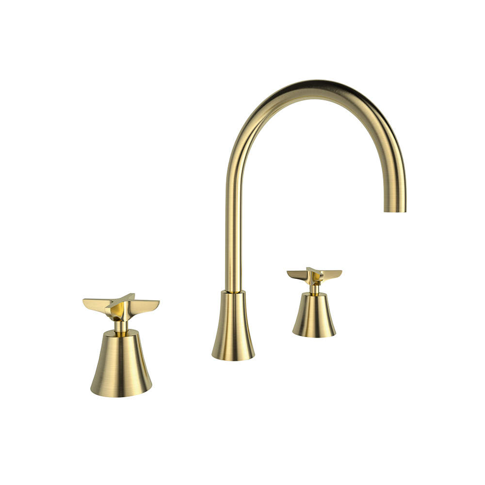Adagio,fregadero de repisa con caño giratorio de 190mm,oro cepillado