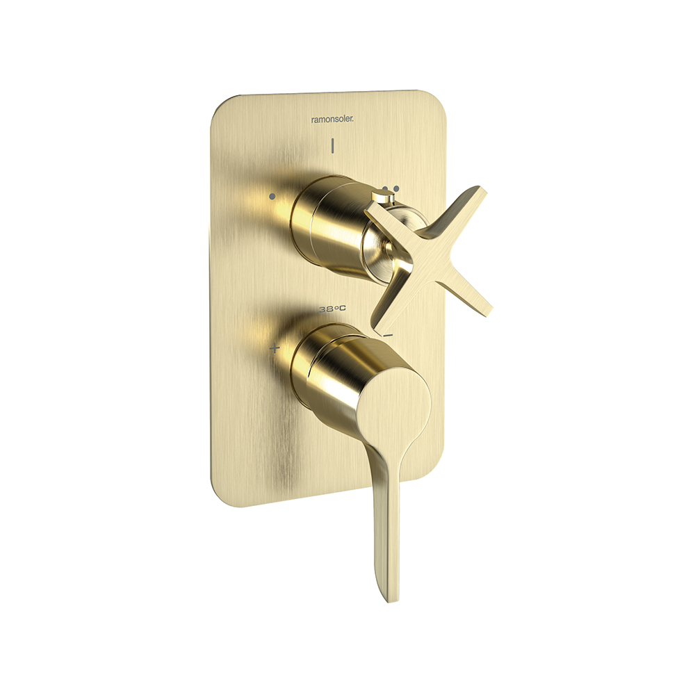 Adagio,monomando empotrado de pared 3 vias,oro cepillado