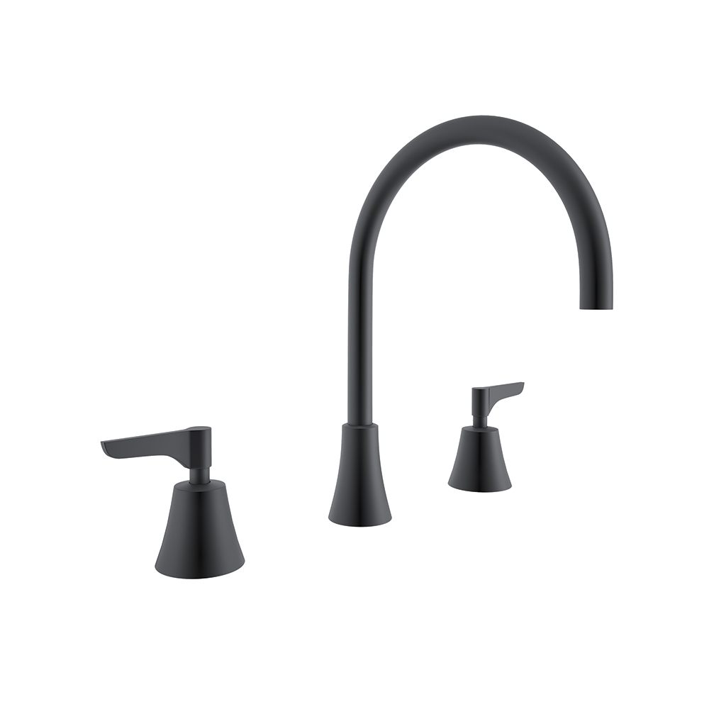 Adagio,fregadero de repisa con caño giratorio de 190mm,negro mate