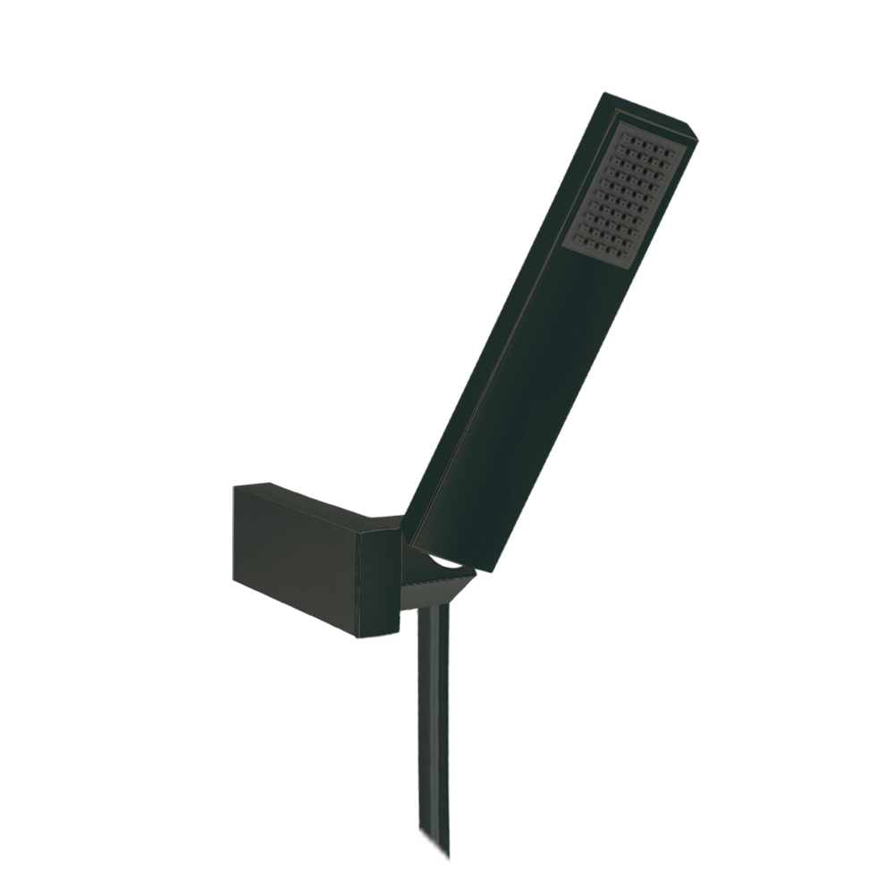 Ensemble de douche avec douchette, flexible pour douche, et support mural, noir mat