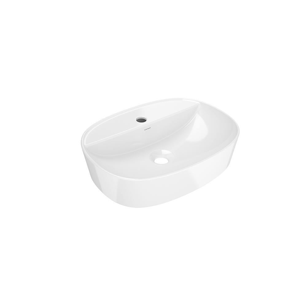 Kendra, lavabo blanco ovalado alargado