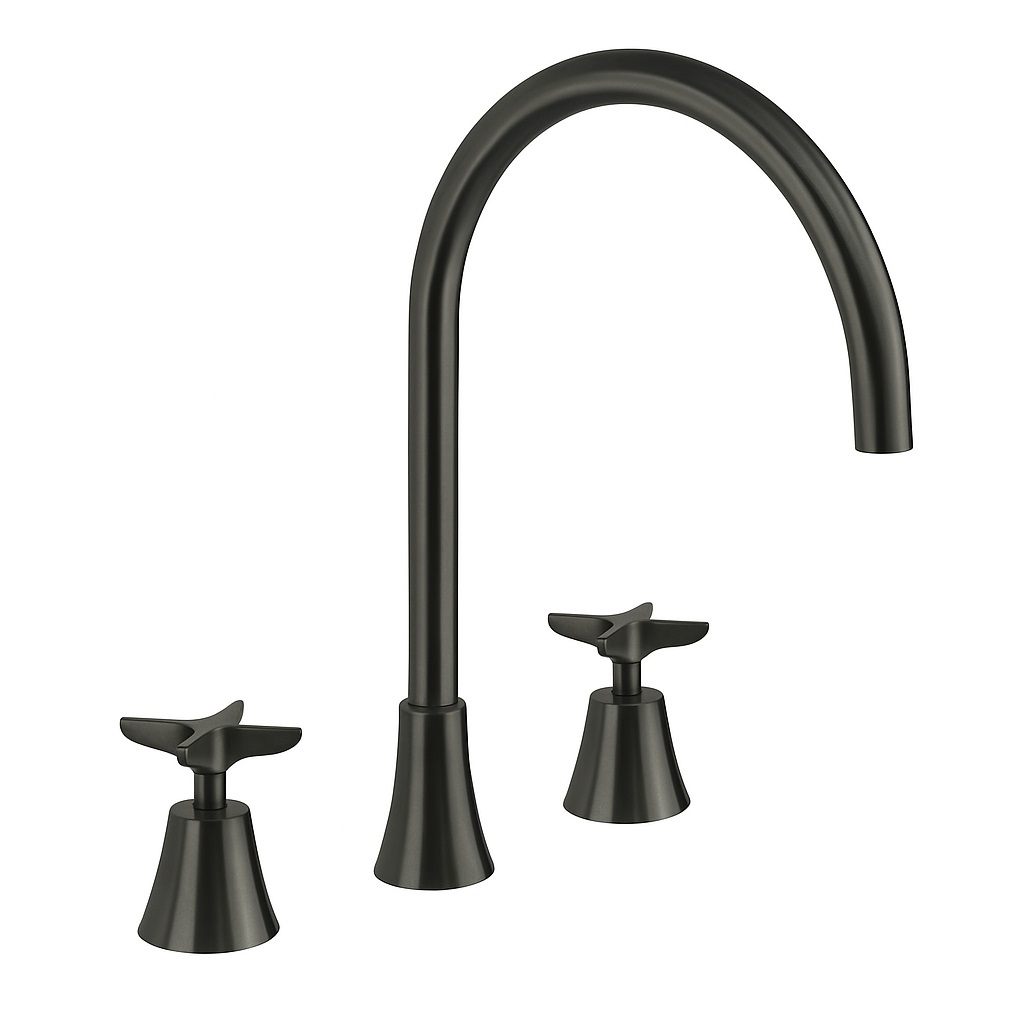 Adagio, bimando de lavabo para repisa con caño giratorio de 190 mm, grafito
