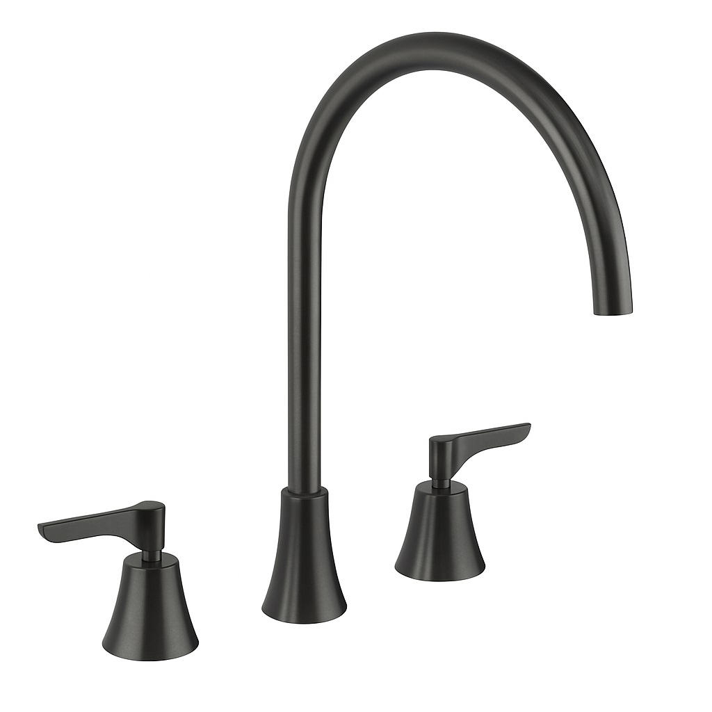 Adagio, bimando de lavabo para repisa con caño giratorio de 190 mm, grafito