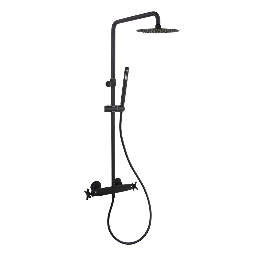 Adagio,columna telescópica termostática 8L,negro mate