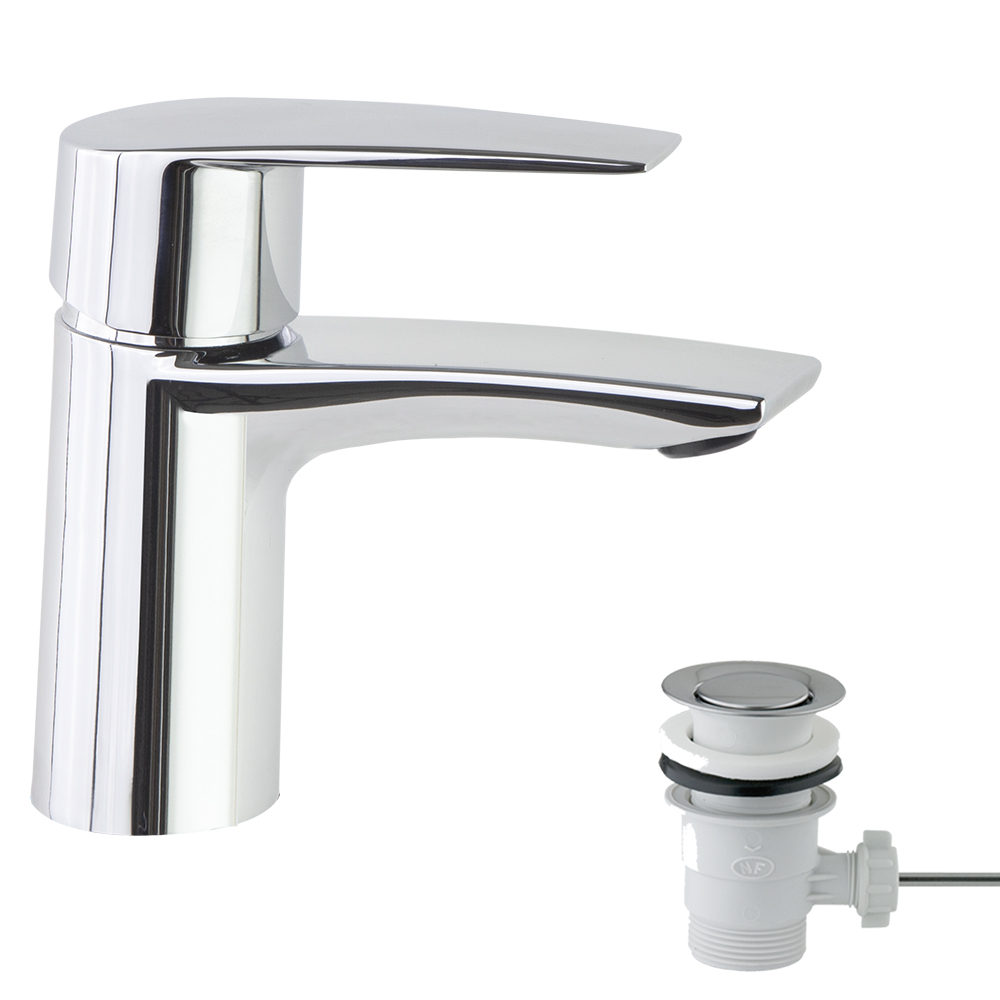 Civic,Breeam,monomando de lavabo,apertura en frío con válvula automática 1¼" 5L,cromo
