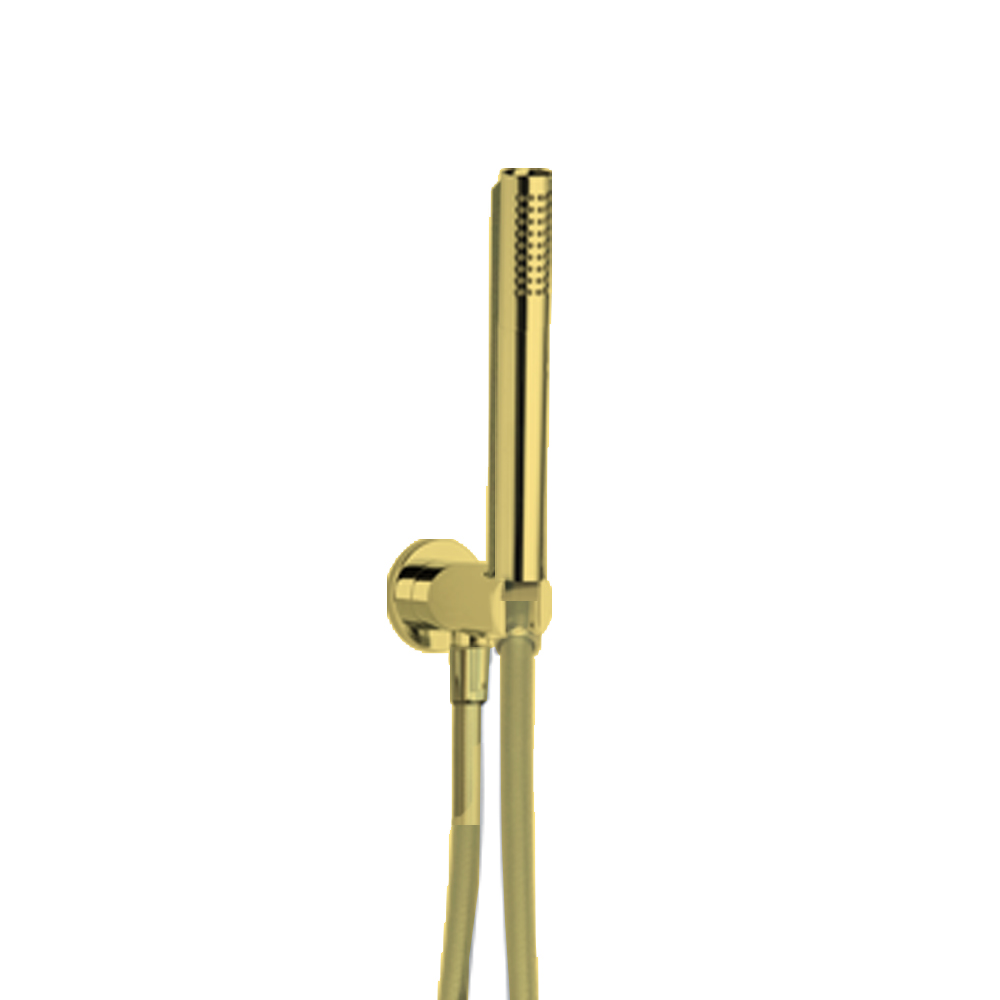 Conjunto de ducha de pared con ducha de mano cilíndrica,oro cepillado