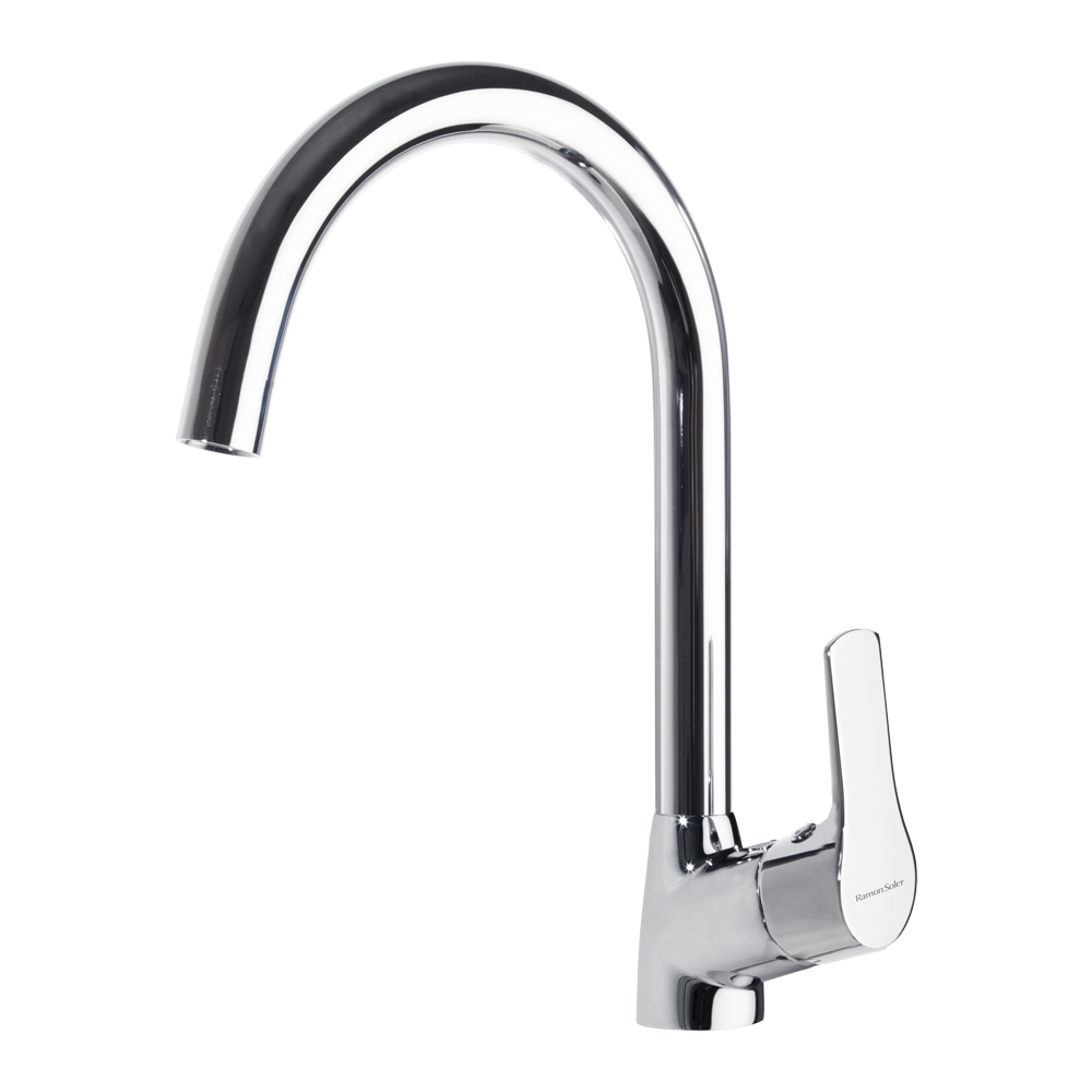 Titanium,monomando de fregadero vertical con caño cisne,cromo