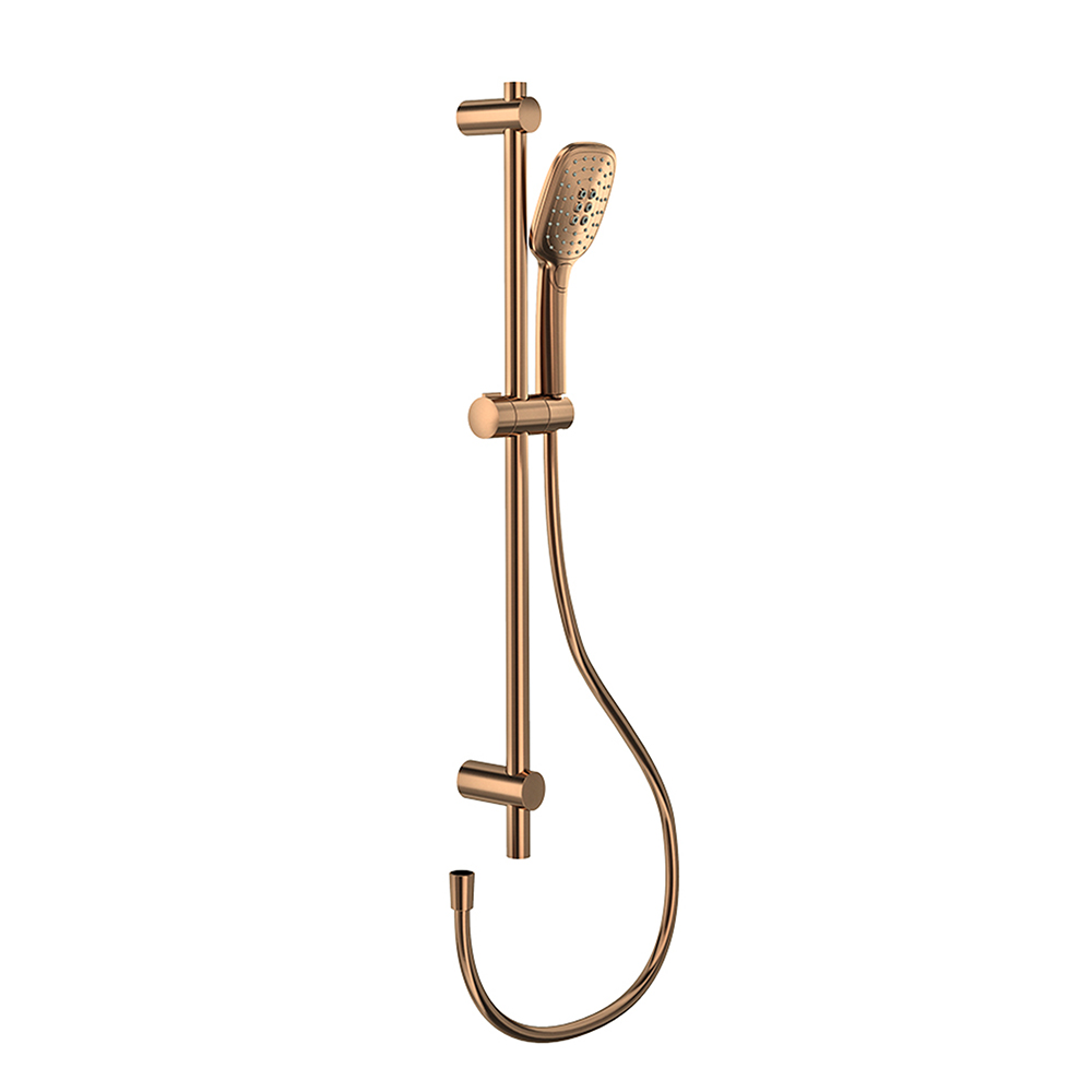 Hidroterapia,barra de ducha con ambos soportes de fijación a pared adaptables con accesorios Q3,cobre cepillado