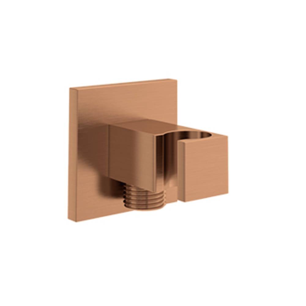 Odisea, water outlet elbow with square holder, brushed copper