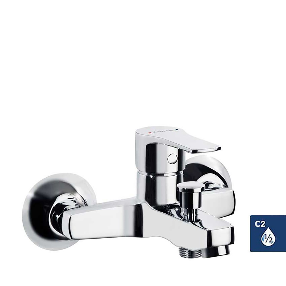 Mitigeur bain-douche. Inverseur automatique. Entraxe 150 mm +/- 24 mm. Saillie 140 mm