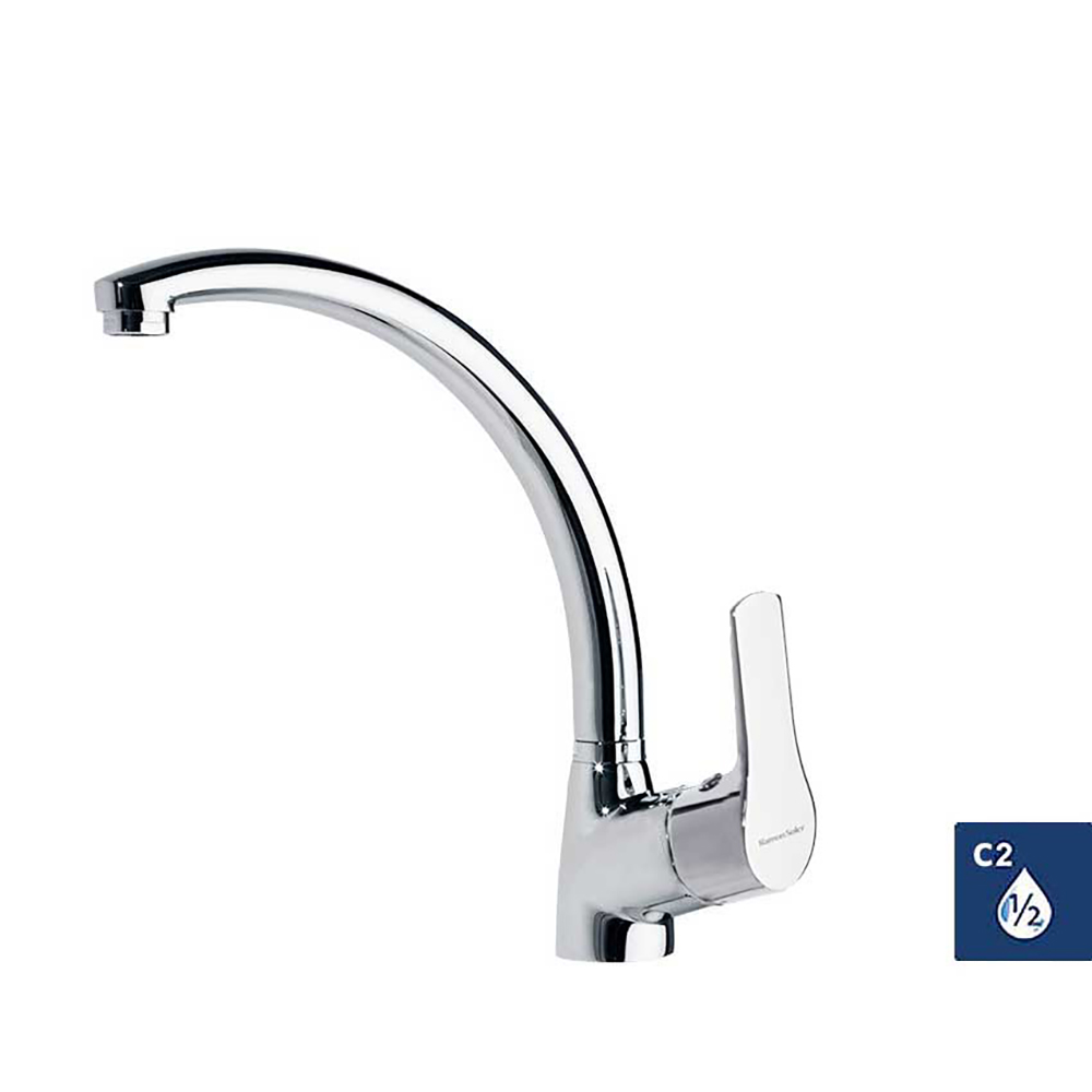 Mitigeur évier bec haut moulé orientable.