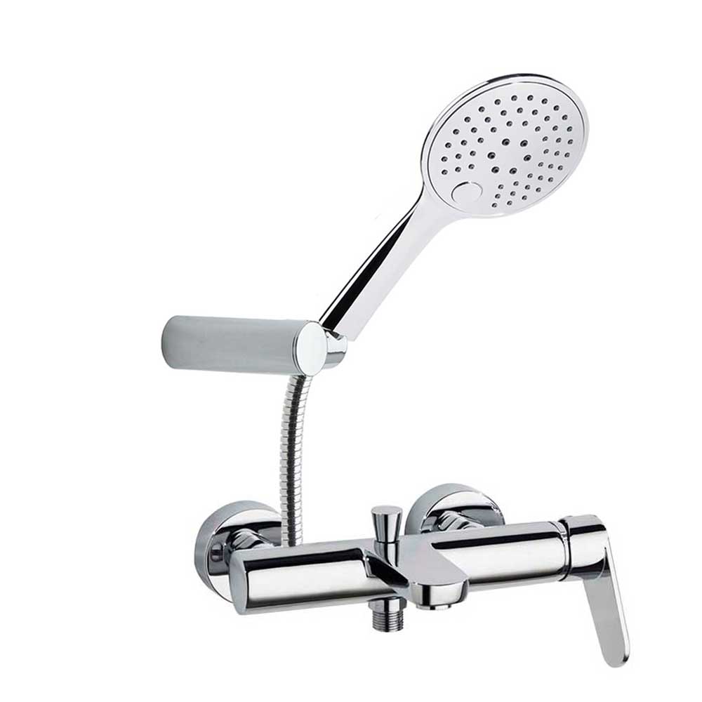 Alexia,conjunto monomando de baño-ducha con equipo de ducha,cromo