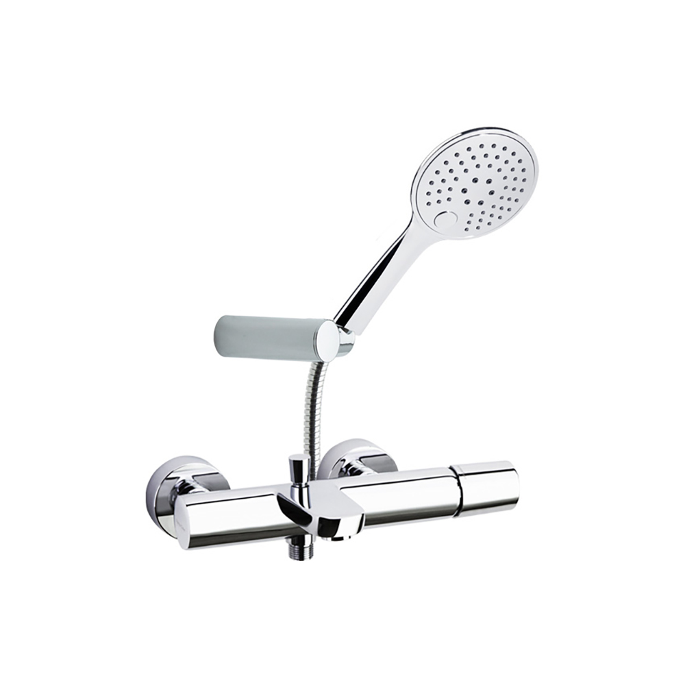 Tzar, bath and shower mixer with shower set, chromed