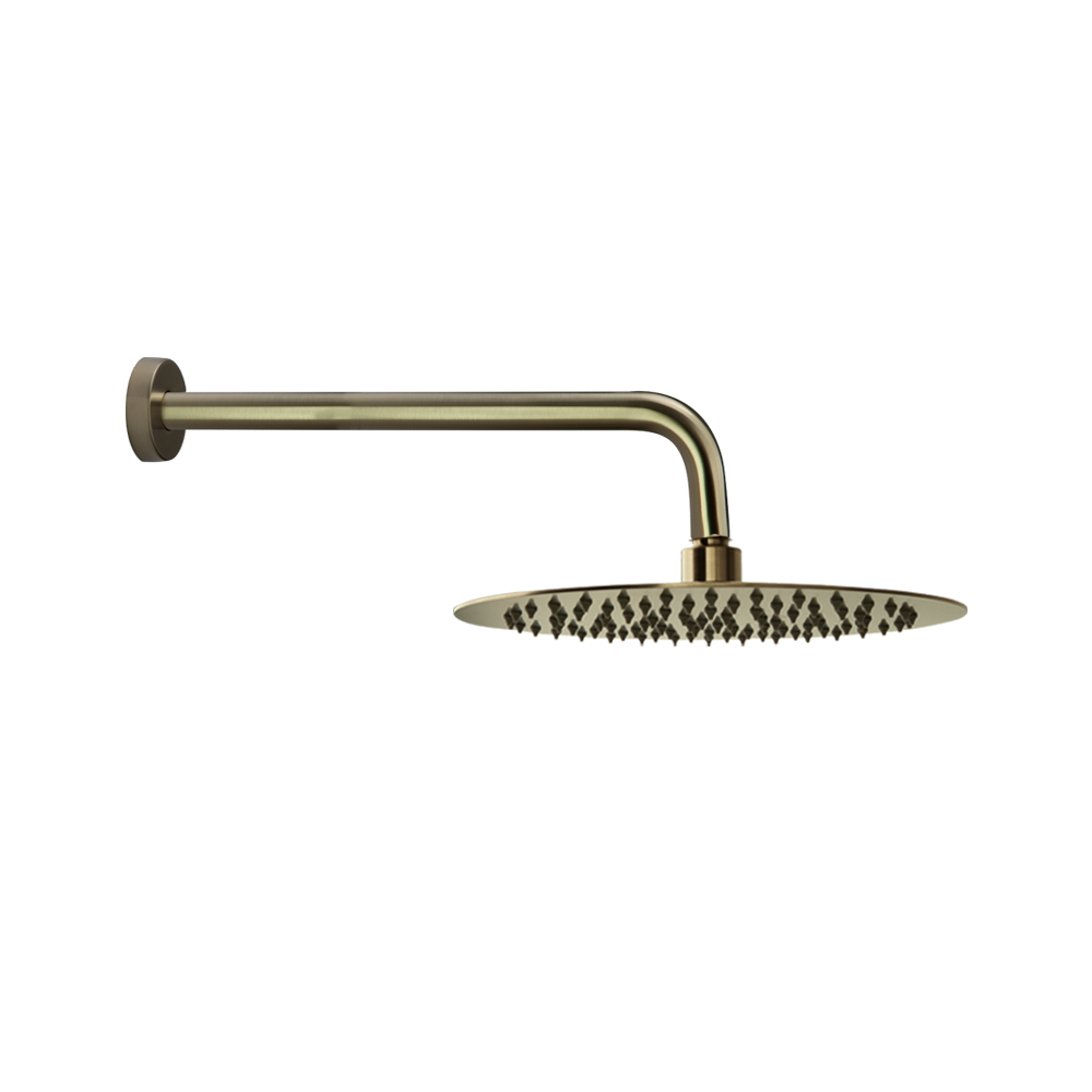 Rociador oro cepillado, de ducha de metal extraplano Ø250mm a pared