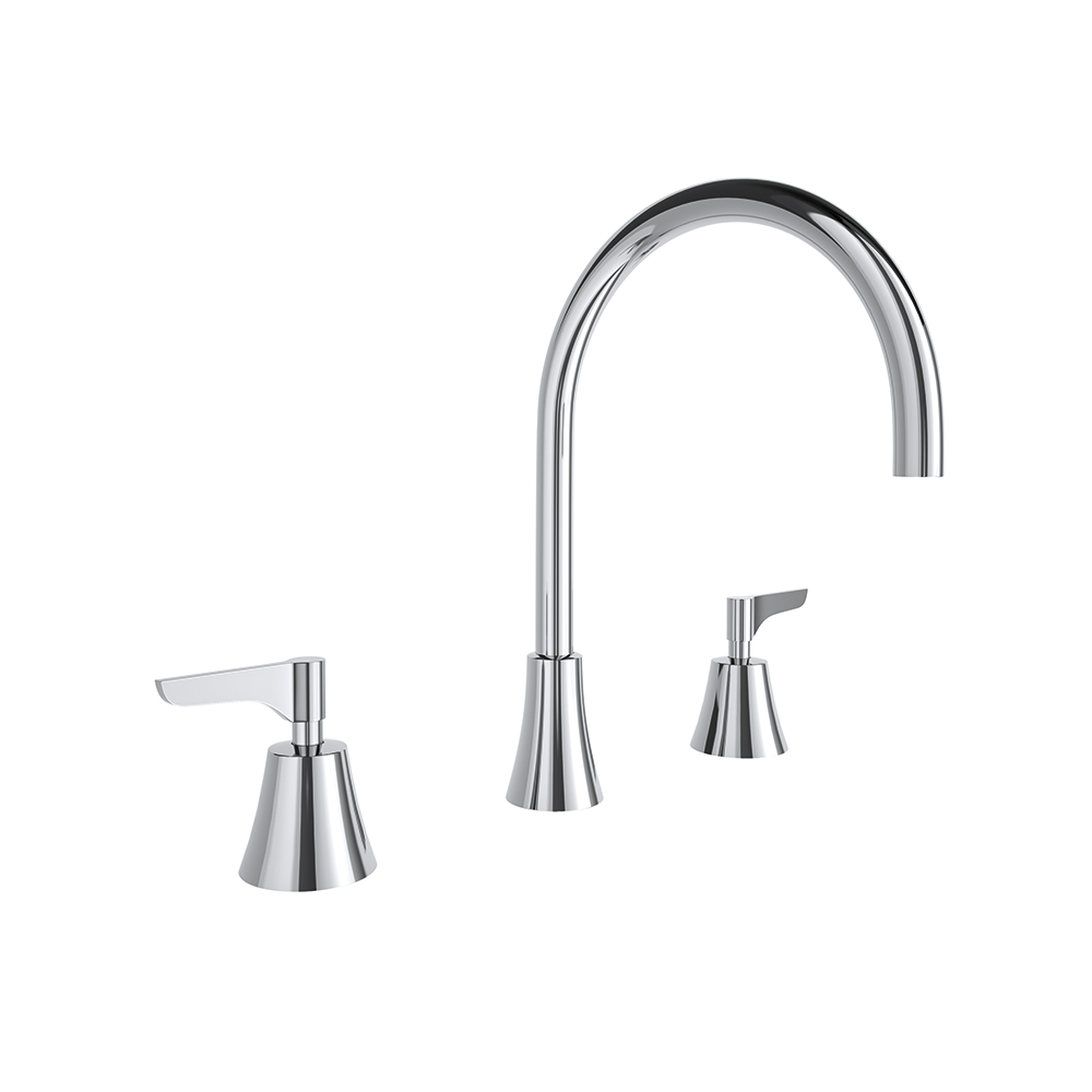 Adagio, bimando de lavabo o fregadero para repisa, cromo