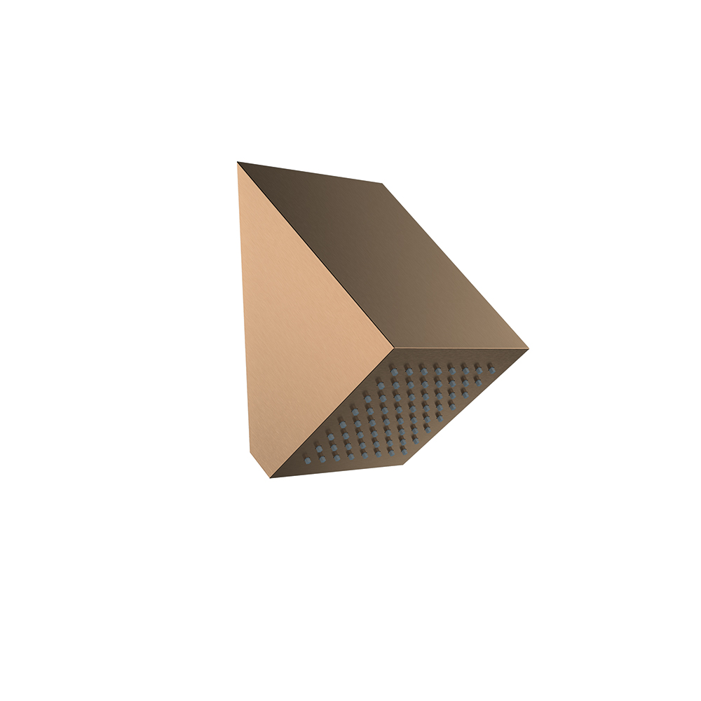 Kubik, Wall-Mounted Square Showerhead, Brushed Copper