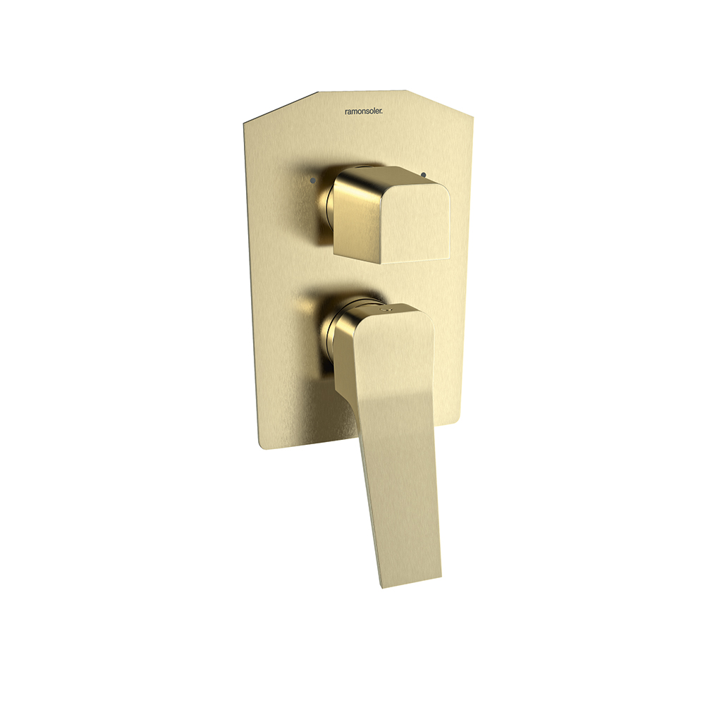 Prisma, concealed triple-outlet shower mixer, brushed gold