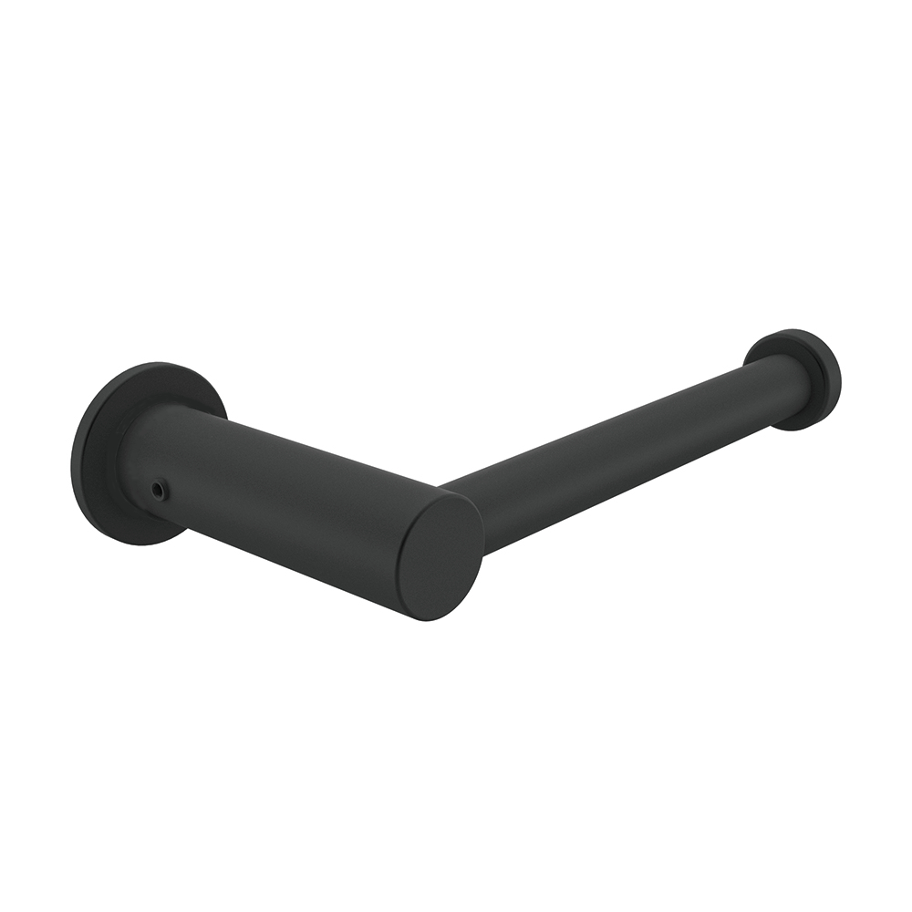 Ergos, porta-rotlles de paper per a bany amb sistema de doble instal·lació, negre mat