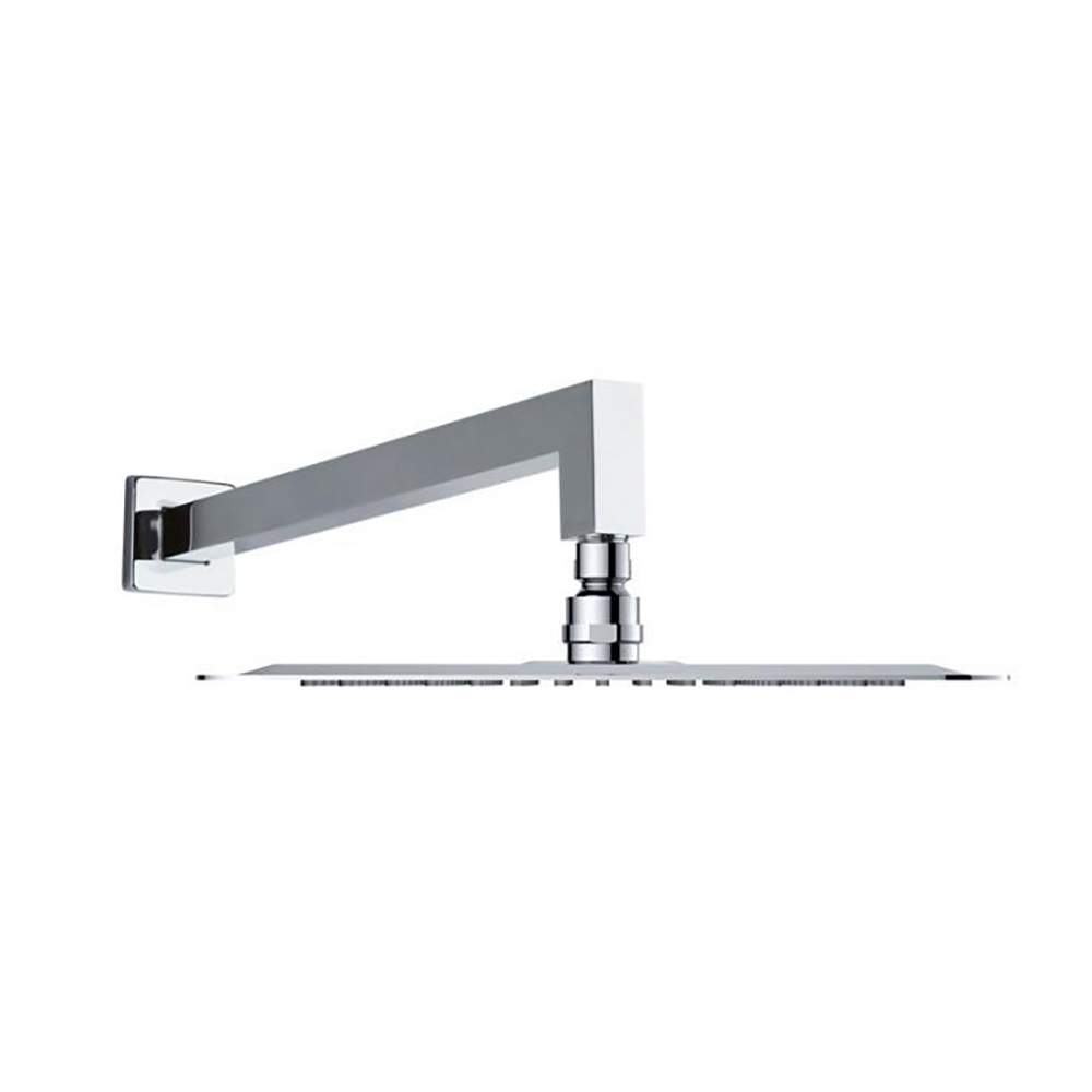 Rociador de ducha extraplano, cuadrado de 225mm a pared, cromado