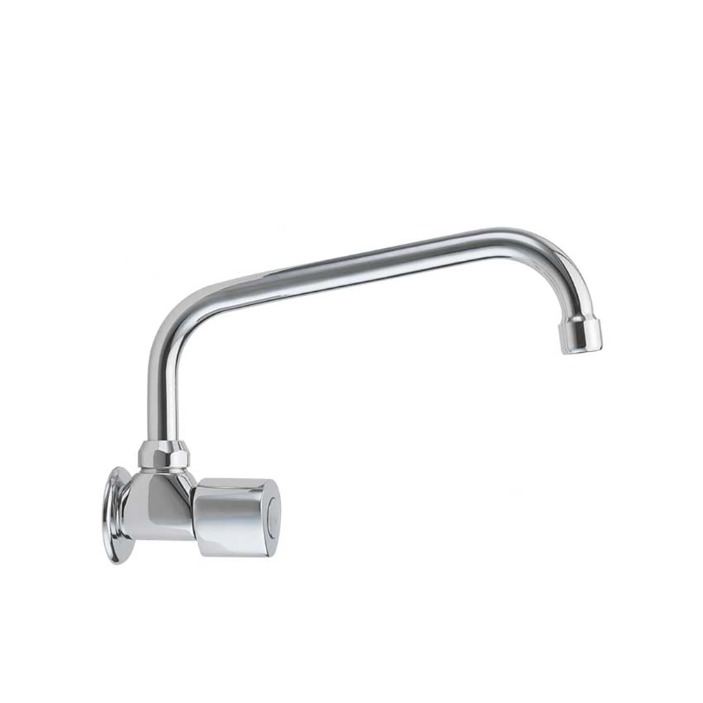 Eco,grifo de fregadero mural con caño largo superior giratorio de tubo de 1 agua caliente,cromo