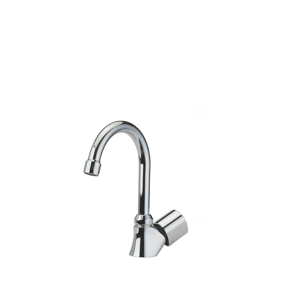 Eco,grifo de fregadero con caño giratorio de tubo de 1 agua fría,cromo