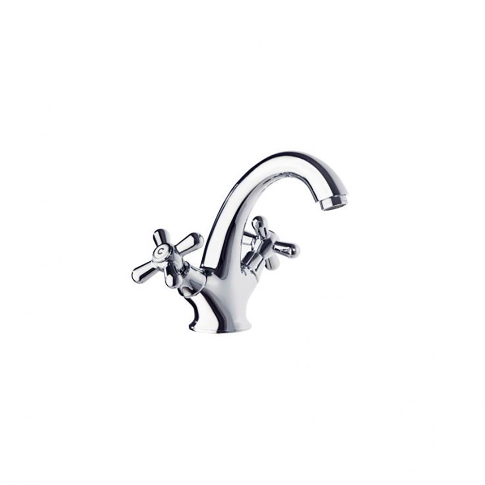 Gaudí,bimando de lavabo con caño giratorio,cromo