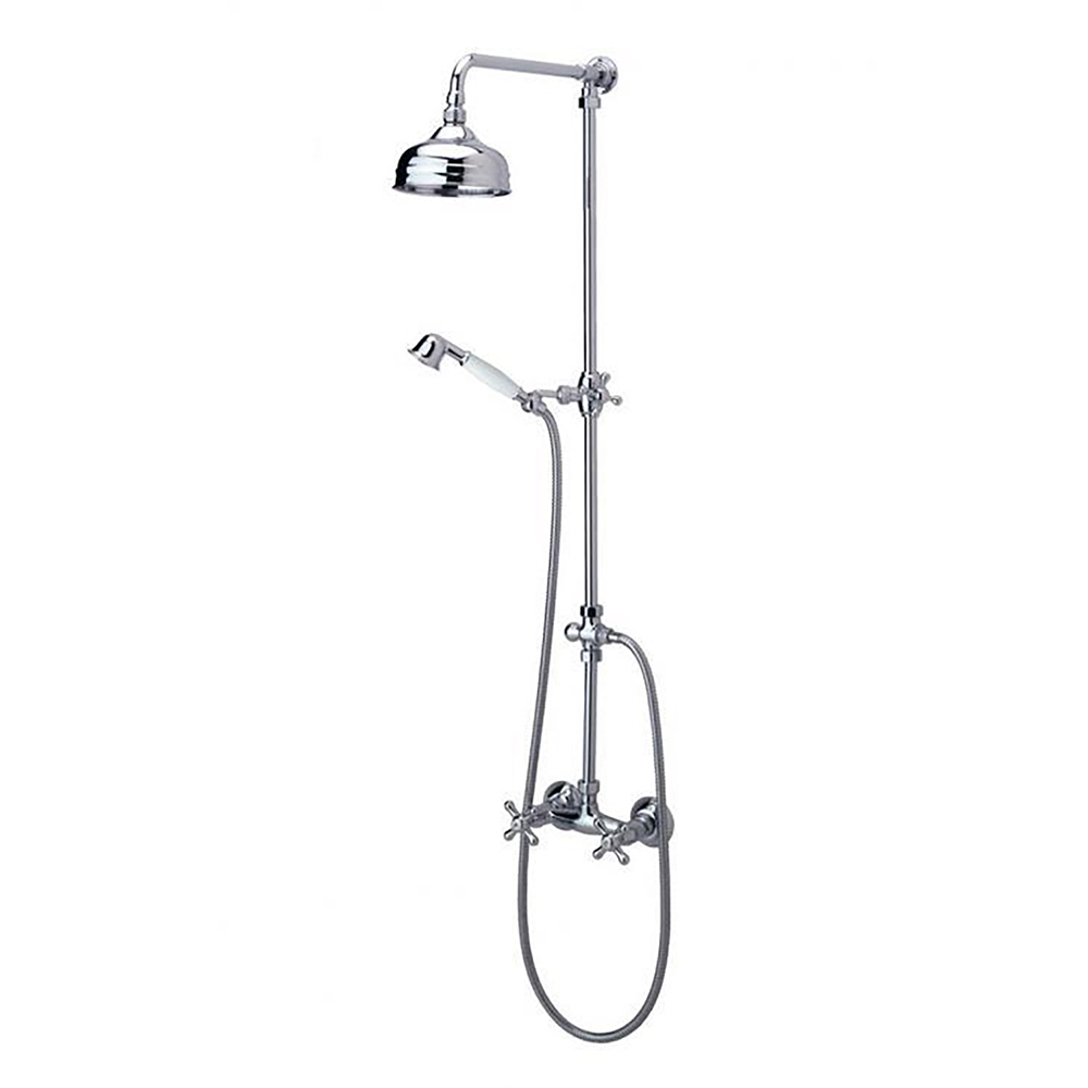 Gaudí,columna de ducha inox bimando con rociador Ø200mm,cromo