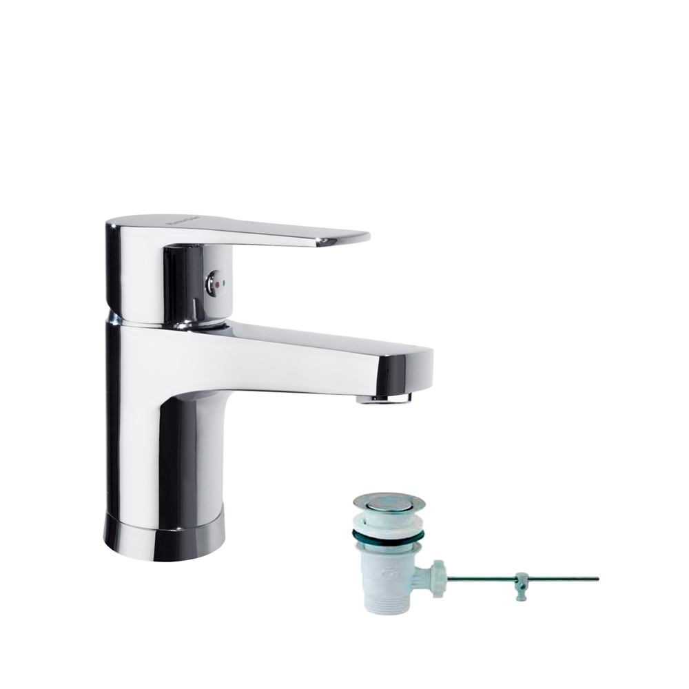 Titanium,Breeam,monomando de lavabo con válvula automática de ABS 1¼ y sistema C3 apertura en frío,cromo