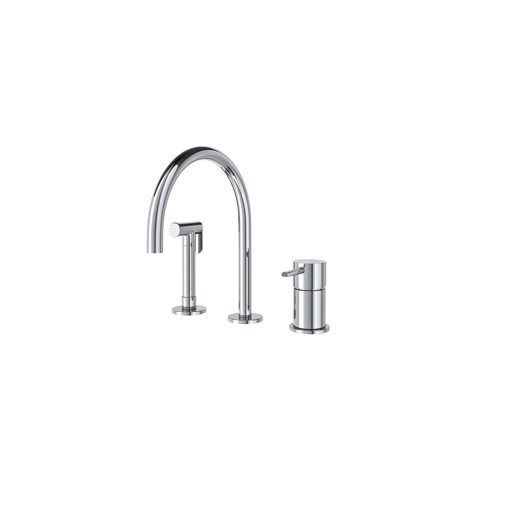Odisea, fregadero de repisa con duchita y caño de 145mm, cromo