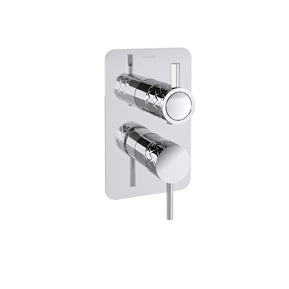 Odisea Joya, concealed single lever shower 2 ways with metal cover plate, chromed