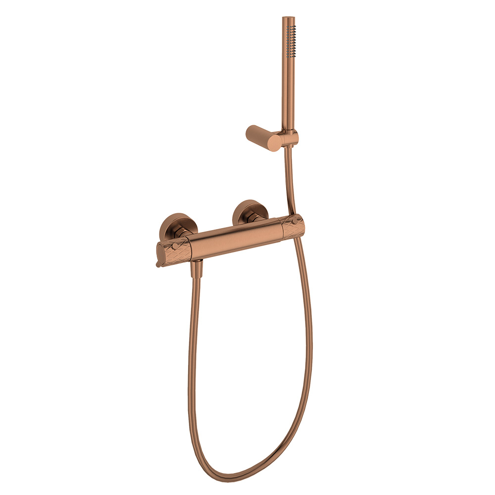 Odisea Joya,thermostatique de douche avec équipement de douche,cuivre brossé