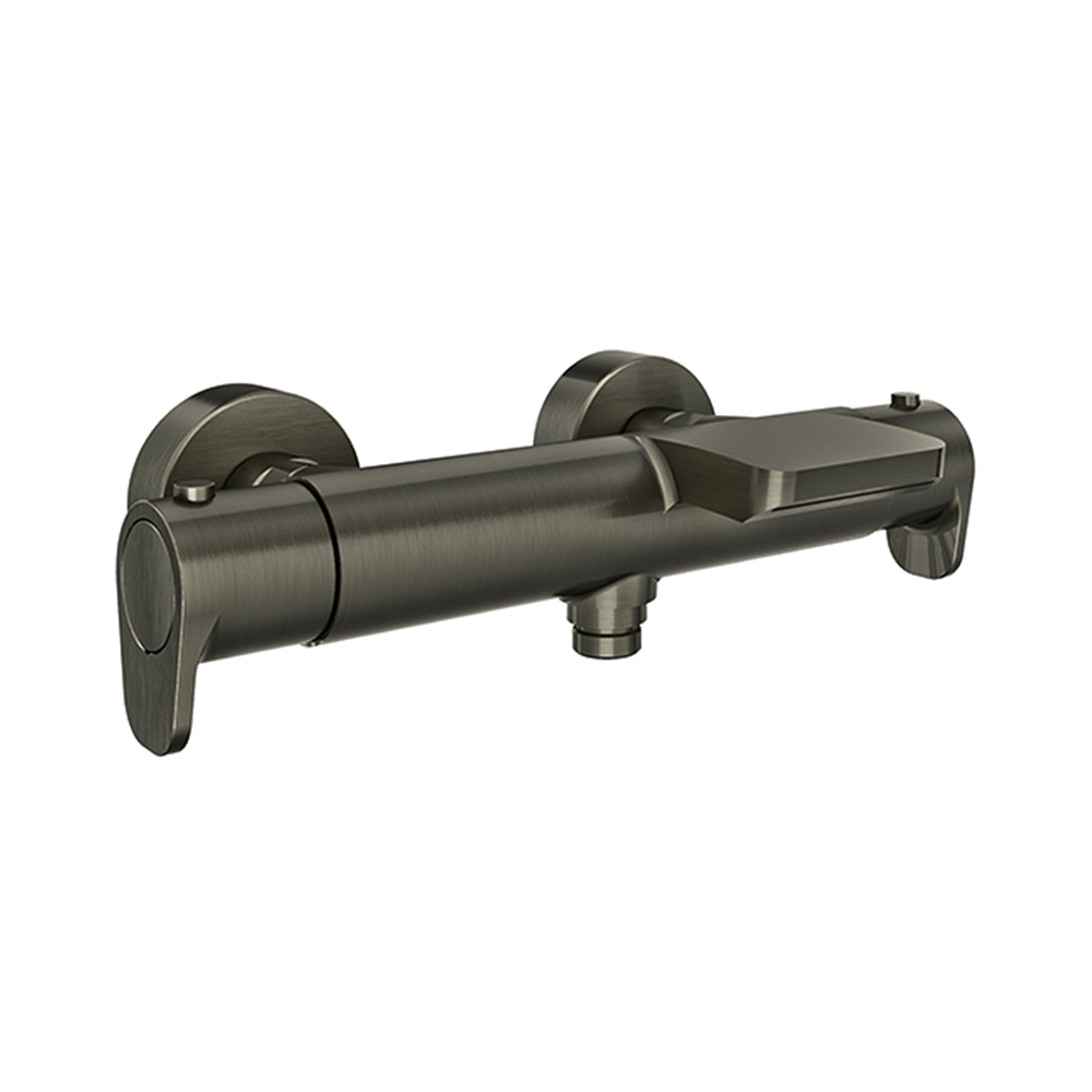Alexia, thermostatic bath-shower mixer with waterfall spout, graphite