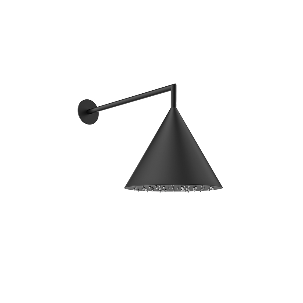 Artemisa, Wall-Mounted Shower Arm Set with Conical Rain Showerhead Ø300 mm, Matte Black
