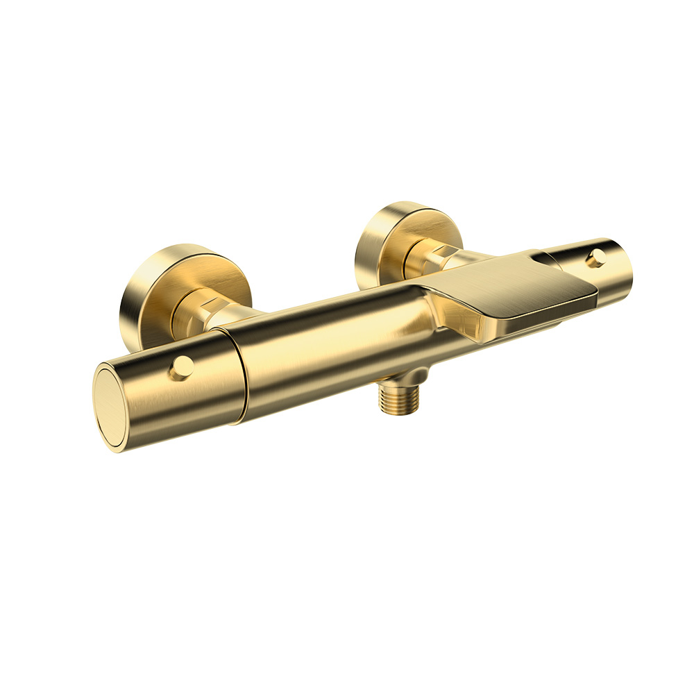 Tzar,termostático de baño-ducha salida cascada,oro cepillado
