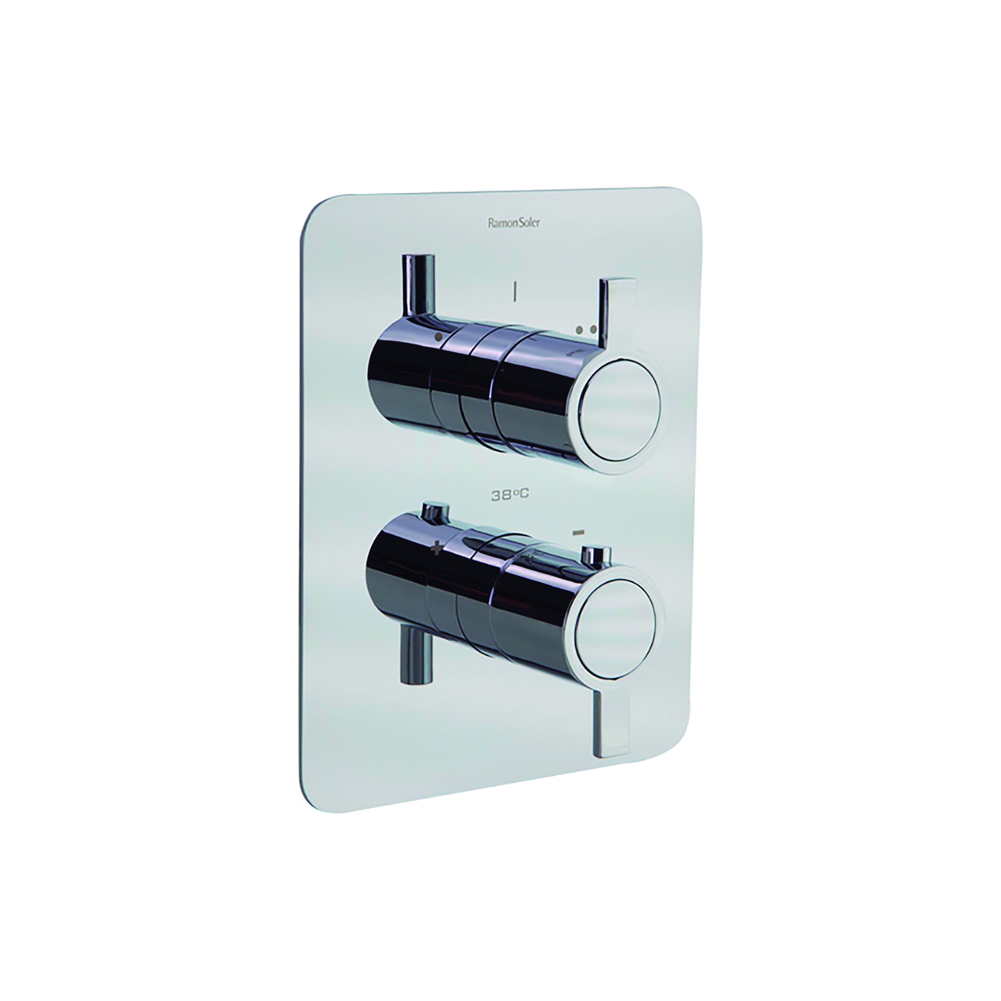 Drako,termostático de baño-ducha empotrado metálico 2 vías con placa extraplana,cromo