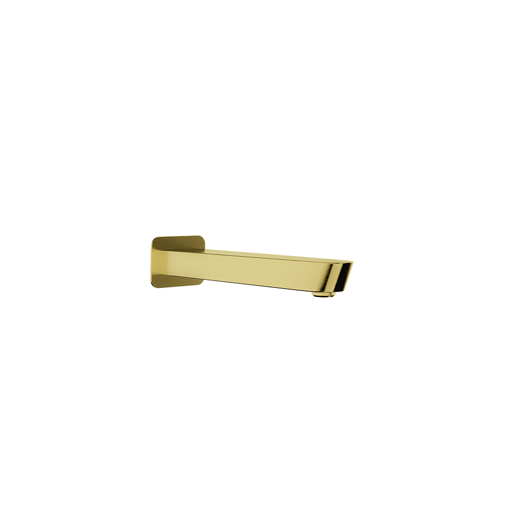 Caño de pared para bañera de 232mm, oro cepillado