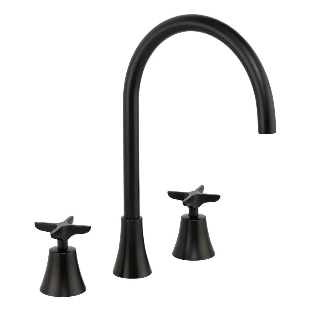 Adagio, bimando de lavabo o aigüera per a repeu, negre mat