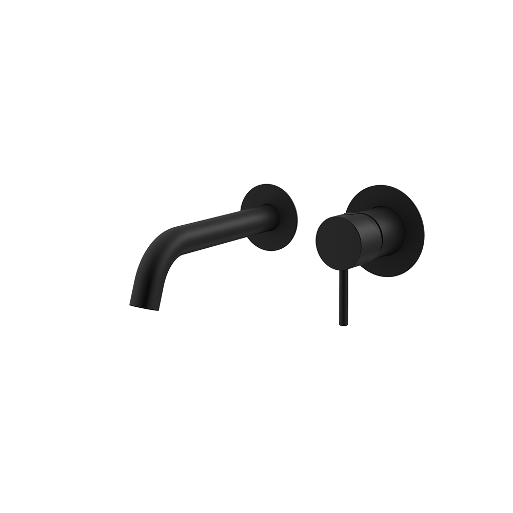 Odisea, wall washbasin mixer with 19 cm spout, matt black