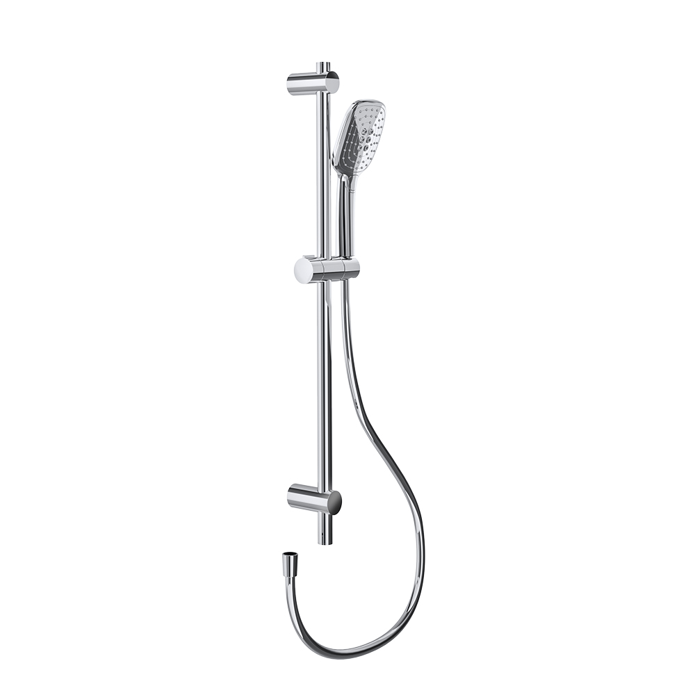 Hidroteràpia, barra de dutxa amb ambdós suports de fixació a paret adaptables amb accessoris Q3, crom.