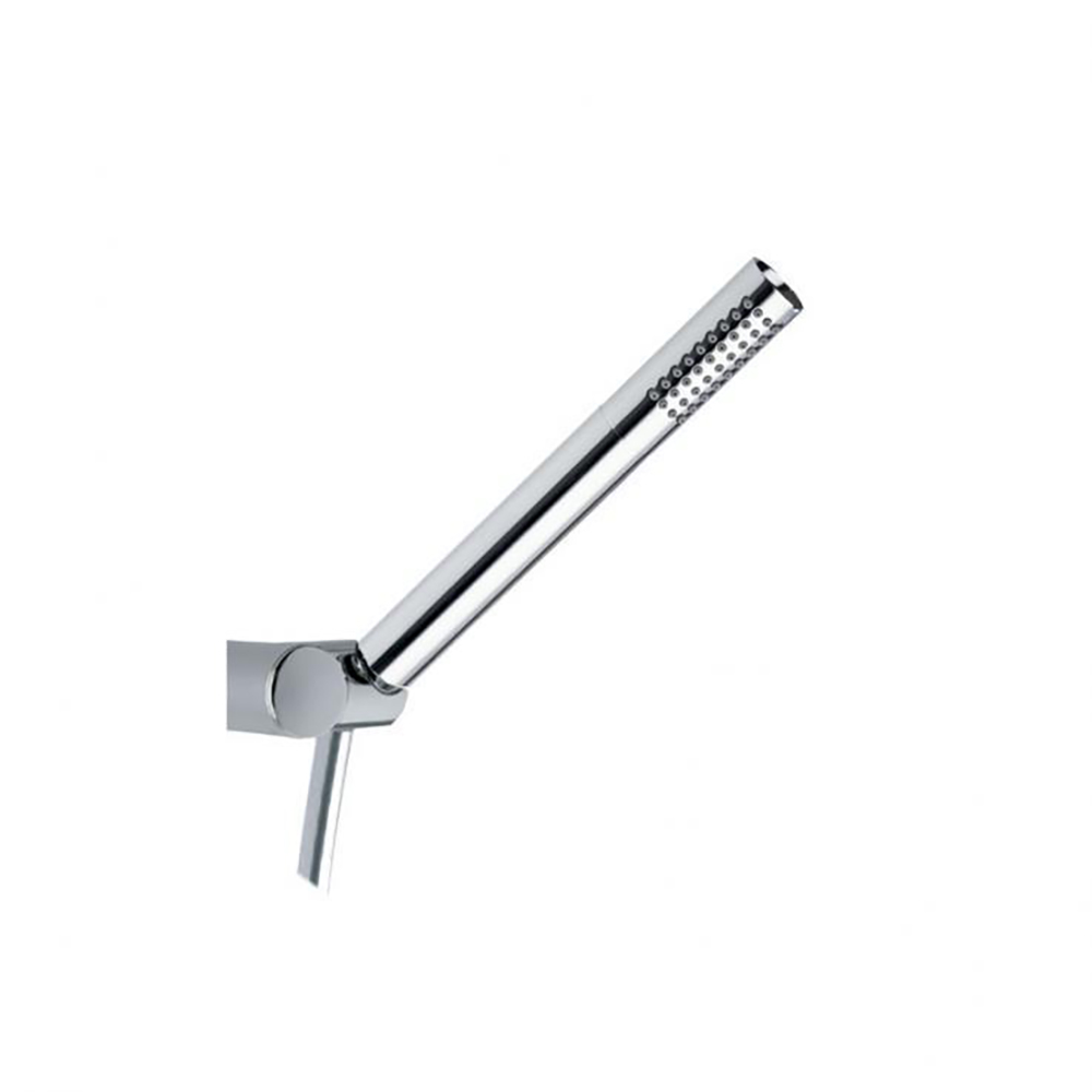 Set ducha de mano cilíndrica de metal,flexo y soporte,cromo