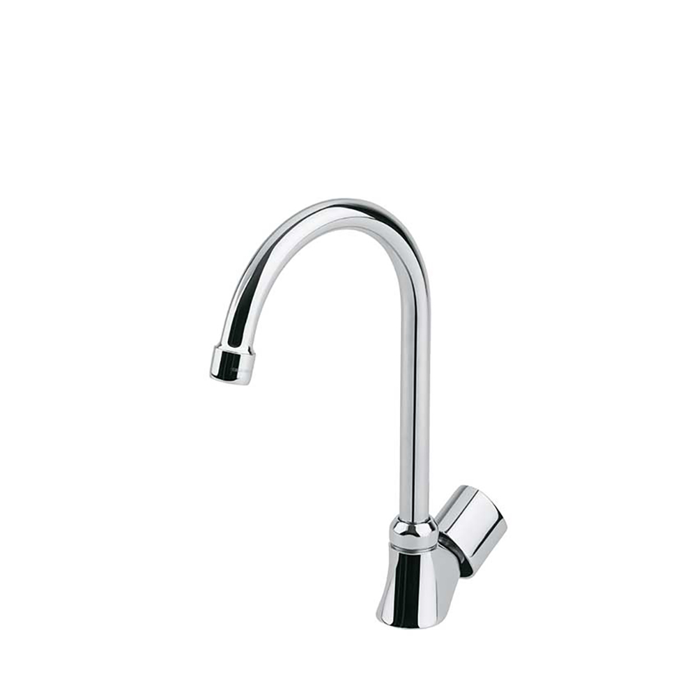 Eco,grifo de fregadero con caño alto giratorio de tubo de 1 agua fría,cromo