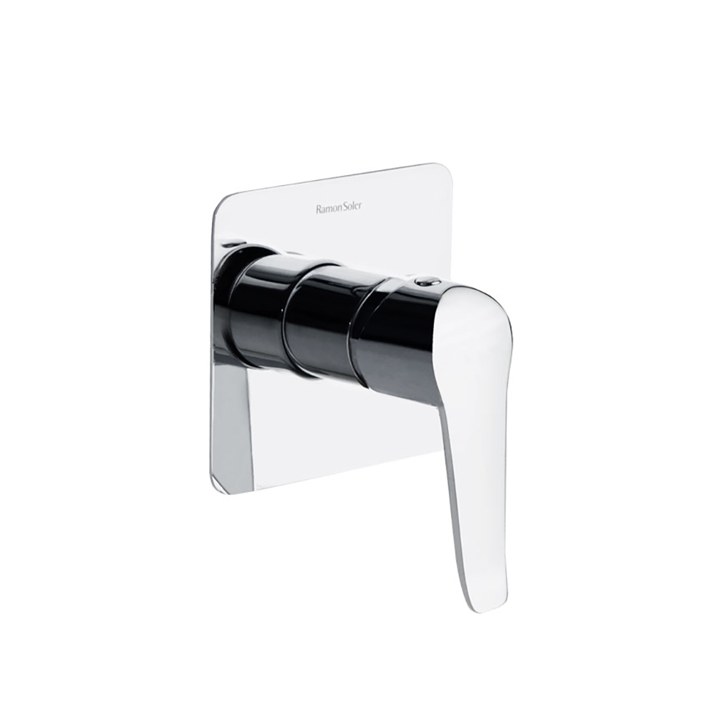 Ypsilon Plus,monomando de ducha empotrado 1 vía con placa metálica,cromo