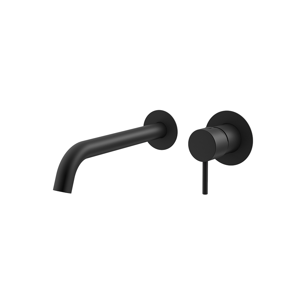 Odisea,monomando de lavabo empotrado a pared con caño de 24 cm,negro mate