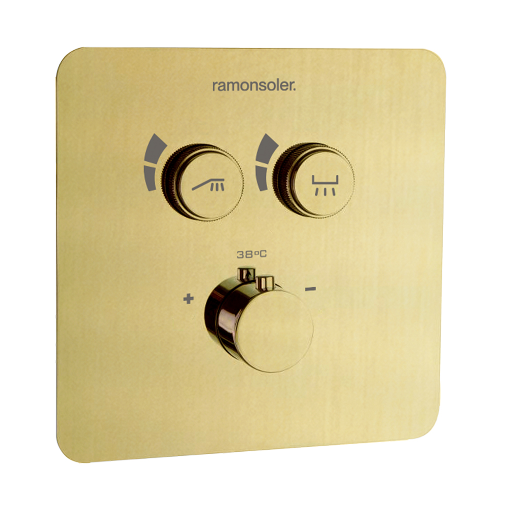 RS Smart,conjunto termostático empotrado 2 vías,oro cepillado