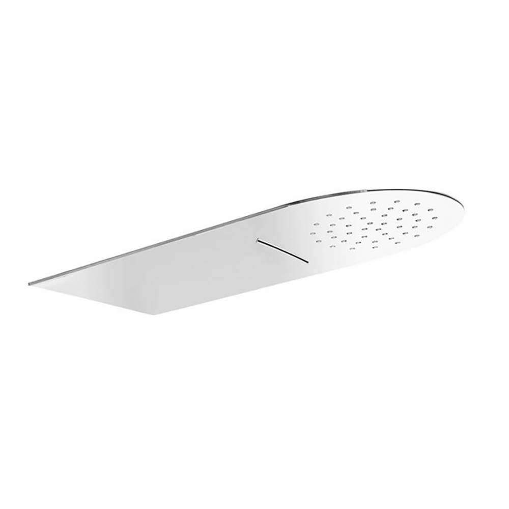 Rociador de pared semicircular de metal extraplano 2mm, con salida lluvia y, cascada, de acero inoxidable pulido