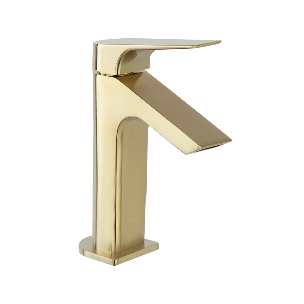 Urban Chic,monomando de lavabo salida en cascada caudal limitado,oro cepillado