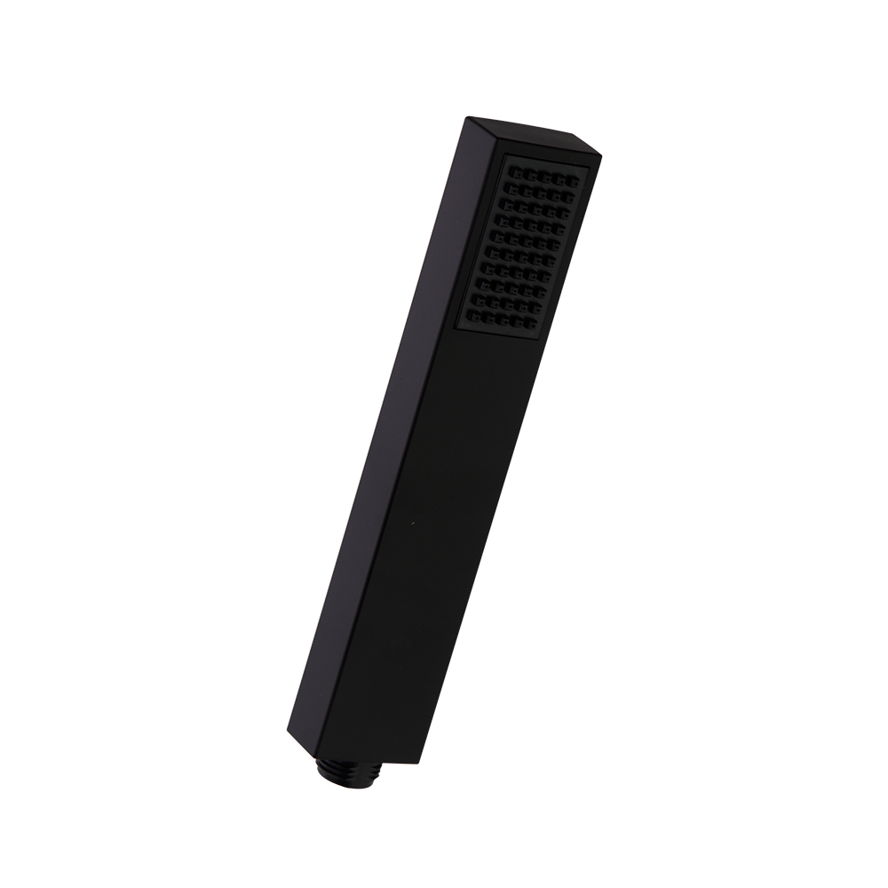Dutxa de mà rectangular amb 1 funció, negre mat.