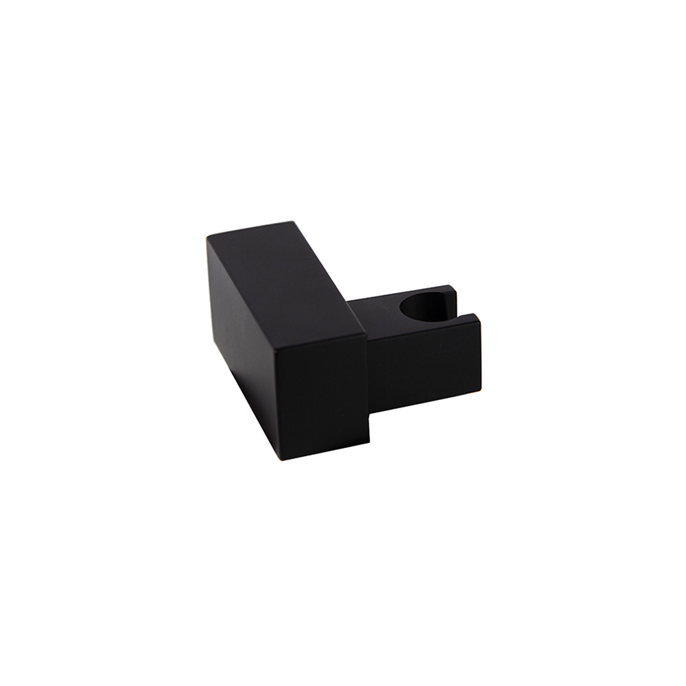 Suport orientable de paret quadrat per a dutxa, negre mat.