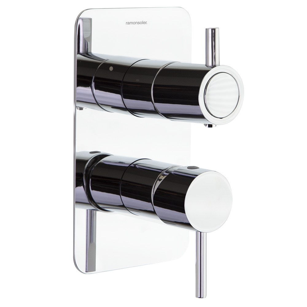 Odisea,monocommande de douche encastré 2 voies avec plaque métallique,chromé